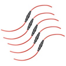 Inline Screw Type Fuse Holder 14 Gauge AWG 5Pcs for 5mm x 20mm Tube Fuse