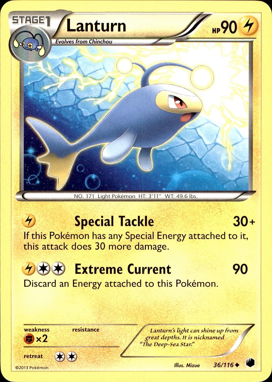 POKEMON LANTURN 36 PLASMA FREEZE 116 UNCOMMON LP