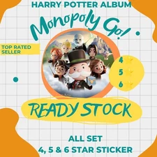 All Set Monopoly Go 4, 5, and 6 Stars Stickers (Harry Potter Album)