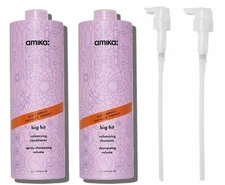 Amika BIG HIT Volumizing Shampoo & Conditioner 33.8 oz Duo Set + Liter Pumps