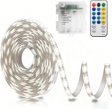 echosari Strip Lights Battery Operated, 16.5Ft 150 LED 150 Cool White 