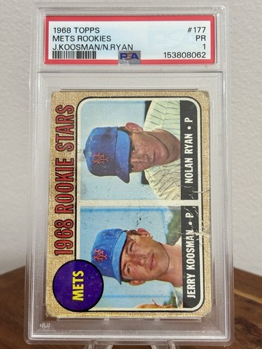 1968 Topps Nolan Ryan Jerry Koosman Mets Rookies #177 RC PSA 1 GOOD CENTERING
