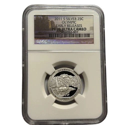 NGC 2011 S PF70 Ultra Cameo Silver Olympic Quarter 25C 3456052-007