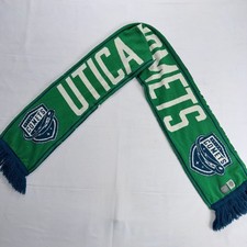 Utica Comets NHL Scarf Old Time Hockey Green Blue Knit Fringe Licensed