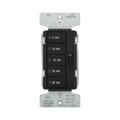 Eaton PT18M-BK 1800W 15 Amp 5-Button Minute Timer with Off Single-Pole, Black