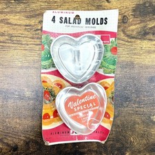 Aluminum Specialty Gelatin Salad Molds Heart Shaped Valentines Vintage Set of 4 Aluminum Specialty Gelatin Salad Molds Heart Shaped Valentines Vintage Set of 4 - Image 1