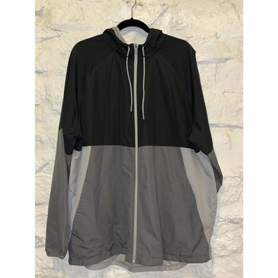 Men's Hooded Windbreaker Rain Jacket Size XXL (50-52) Greystone Full Zip