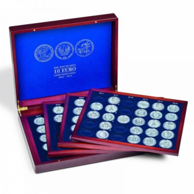 Münzkassette VOLTERRA QUATTRO für 104 dt. 10-Euro-Gedenkmünzen in Kapseln