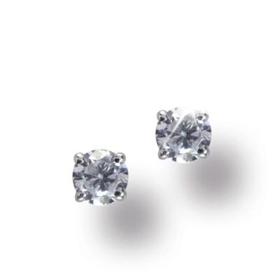 Boucles D'oreilles En Or Blanc 585 Avec Diamant 0,20 Ct – Brillant Topwesselton, Neuf Avec étiquettes
