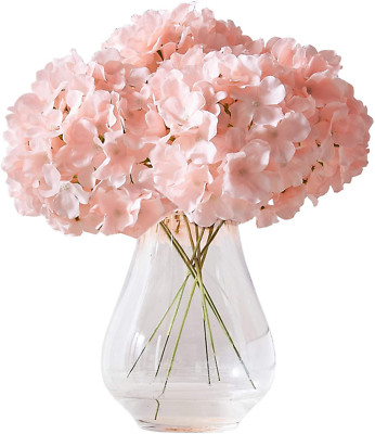 Artificial Hydrangea Flowers Blush Heads 10 Fake Hydrangea Silk Flowers for Wedd