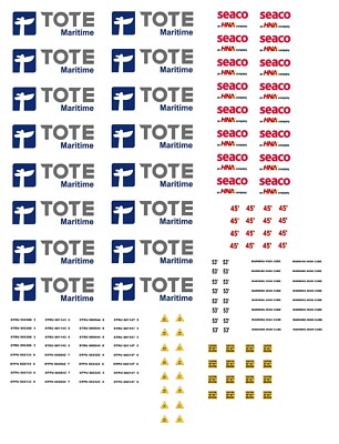 HO Scale Container Decals.