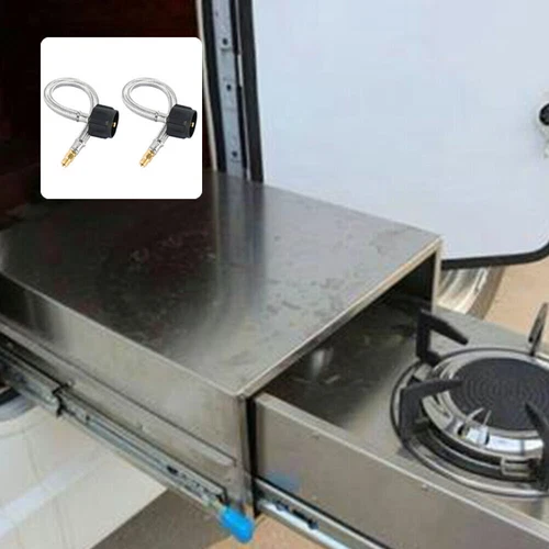 2 Pack 15 inch Stainless RV Propane Hose with Gauge QCC1/ Type 1 Connection - 第 18/38 張圖片