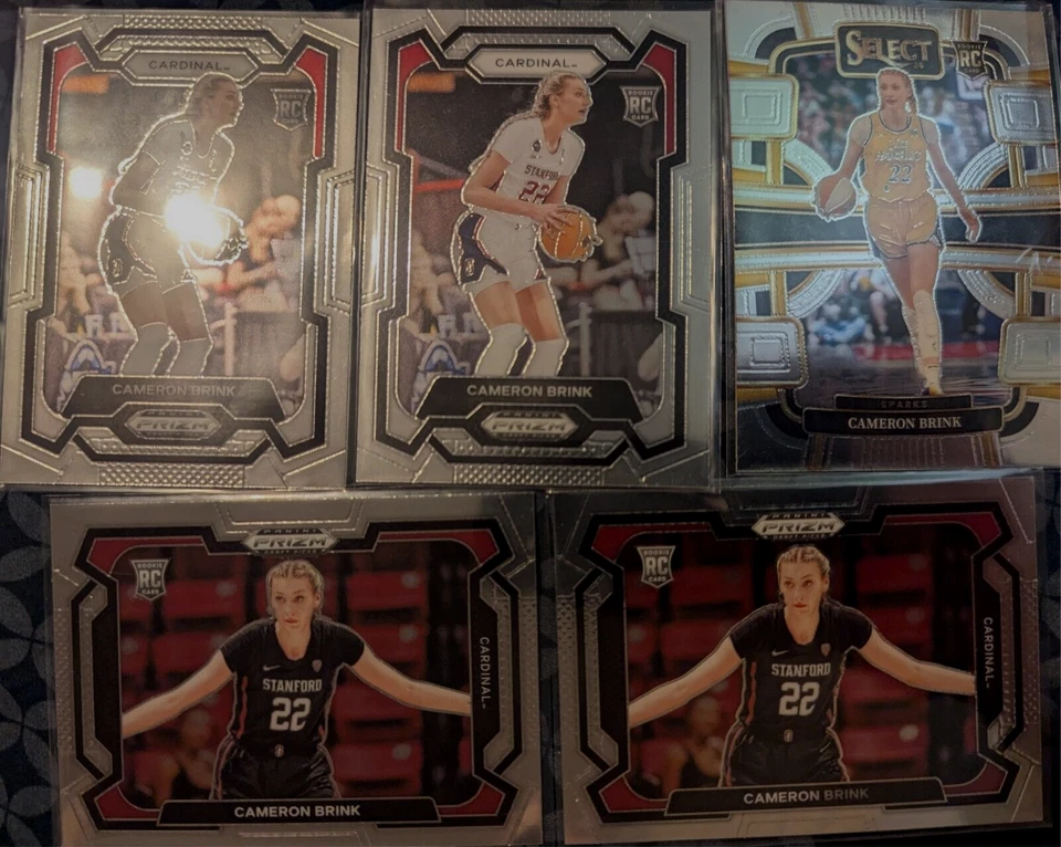 2024 Panini Select WNBA 2 Angel Reese RC Autos Sealed + 5 Prizm Cameron Brink RC - Image 3 of 3