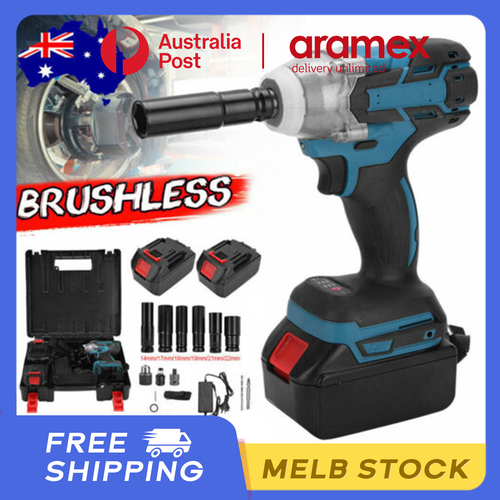 Brushless Impact Rattle Gun 18V 1/2" Wrench Tool Battery Charger Socket