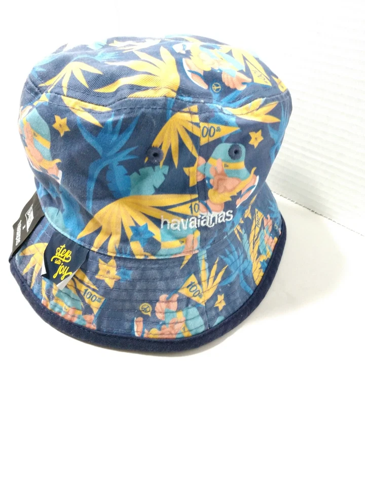 Havaianas x New Era Bucket Hat Reversible Hawaiian Floral and Blue OS Unisex - Image 3 of 4