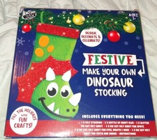 Anker Art Festive Make Your Own DINASAUR CHRISTMAS Stocking BRAND DIY CRAFT NIB