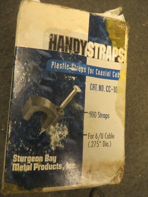 HANDY STRAPS COAXIAL CABLE MOUNTING STAPLES for 6/U .275 DIA. # CC1021 100PIECES