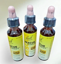 3 PACK, 0.7 fl oz (20mL) EACH bottle,  Bach RESCUE REMEDY, NEW, SEALED, (NO BOX)