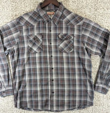 Wrangler Western Plaid Pearl Snap Long Sleeve Men's XL Lightweight Western Wear