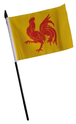 Belgium Walloon Small Hand Flag (6'' x 4'') - LAST FEW