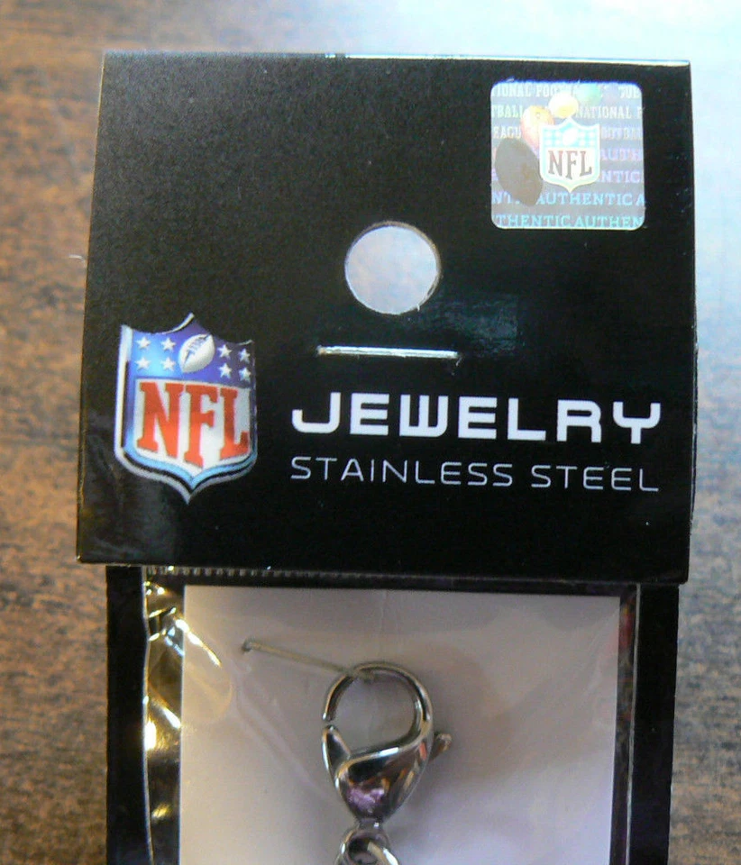 Pulsera de acero inoxidable de 8" para hombre, logotipo de NEW YORK JETS colgante, eslabón redondo NFL, NUEVA Foto 3 de 4