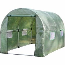 Garden Grow 3mx2m Polytunnel Powder Coated Steel Metal Framed Greenhouse & COVER
