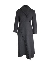 Celine Asymmetric Button-detailed Coat In Grey Wool Fr36