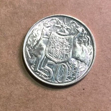 1966 Australia Round 50 cent  80% Silver.