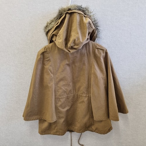 Witchery Cape brown coat Sz M/L FAUXfur hood removable quilted removable lining - Picture 2 of 11