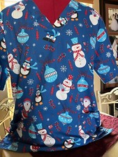 Snowmen and penguins scrubs