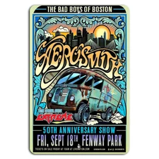 Aerosmith 50th Anniversary Show Fenway Park Metal Sign