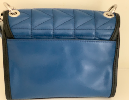Authentic Karl Lagerfeld Blue QUILTED leather handbag - NWOT - Picture 5 of 7