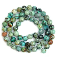 Natural Blue African Turquoise Round Gemstone Beads 15.5" 4  6 8 10 12mm Pick
