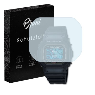 Bruni 2x Folie für Casio GW-5000U Schutzfolie Displayschutzfolie
