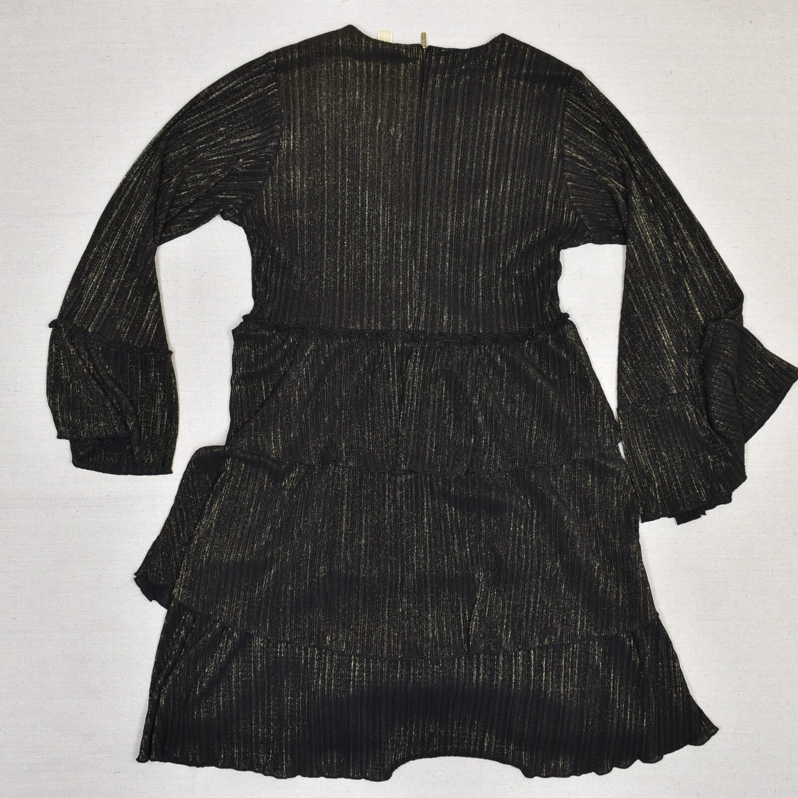 Abito donna Michael Kors aderente e svasato manica lunga poliestere multicolore scintillante L