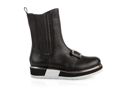 Authentic Marino Fabiani Italian Designer Bootie New Collection Black