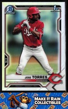 Jose Torres 1st 2021 Bowman Draft Chrome Refractor #BDC-125 Cincinnati Reds