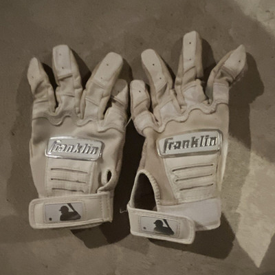 Franklin CFX Pro MLB Batting Gloves Men s L White Leather Pair Hook & Loop