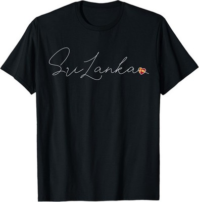 Sri Lanka Simple Love Sri Lankan Flag Heart on Sri Lanka T-Shirt