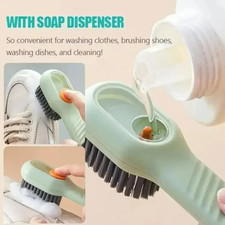 2 PC Multifunction Shoe Cleaning Brush Soft Bristle Liquid Dispenser Long Handle