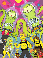 SIMPSONS VS STAR TREK Shatner CAPTAIN KIRK Print STEPHEN SANDOVAL Signed RARE!