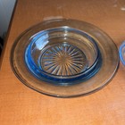 Aunt Polly Round Depression Glass Blue Butter Dish w/lid — photo 2