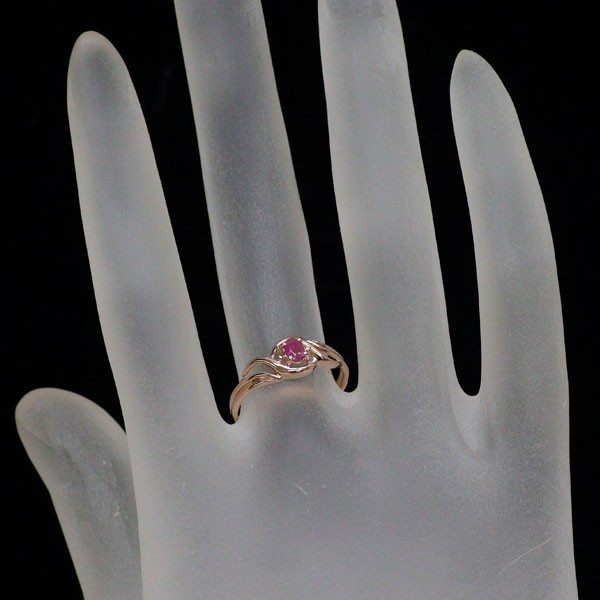 K10PG ruby ring - Auth free shipping from Japan- … - image 3