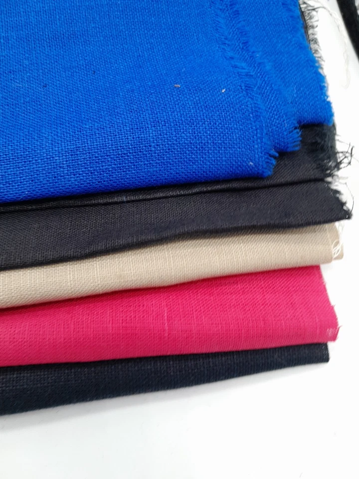 Craft Linen Remnant Bag 5 Pieces Of 100% Irish linen for Crafting Pink Blue CL57 - Image 2 of 4