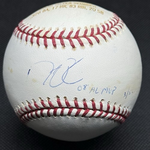 Dustin Pedroia 08 AL MVP Signed Baseball MLB Authentication COA Boston Red Sox