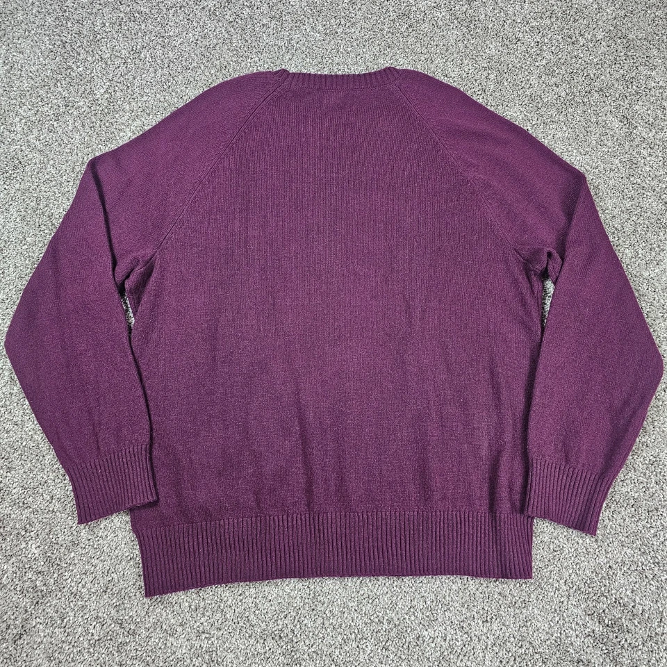Suéter J Crew Para Hombres XL Púrpura Mezcla de Lana Cuello Redondo Pullover Raglán Preppy Foto 2 de 4