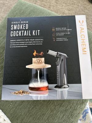 Viski Alchemi Single Serve Smoke Cocktail Kit with Glass and Torch 5 Piece Set