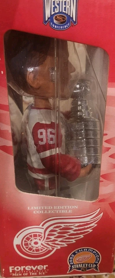 Tomas Holmstrom 2002 Stanley Cup Bobblehead Detroit Red Wings NHL #96 Men Of Ice - Image 4 of 4