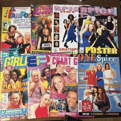 8 SPICE GIRLS Zeitschriften Konvolut 90er Retro Melanie C Poster Magazine