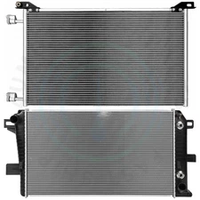 Radiator & Condenser Cooling Kit For 2001-05 Chevrolet Silverado 3500 6.6L V8